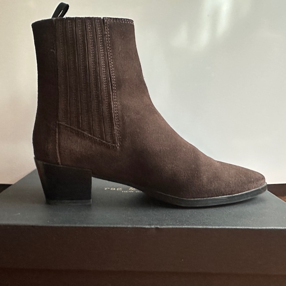 Rag & Bone Rylee Mocha Suede Booties, 38.5 EU, 8.5 US - Picture 1 of 10